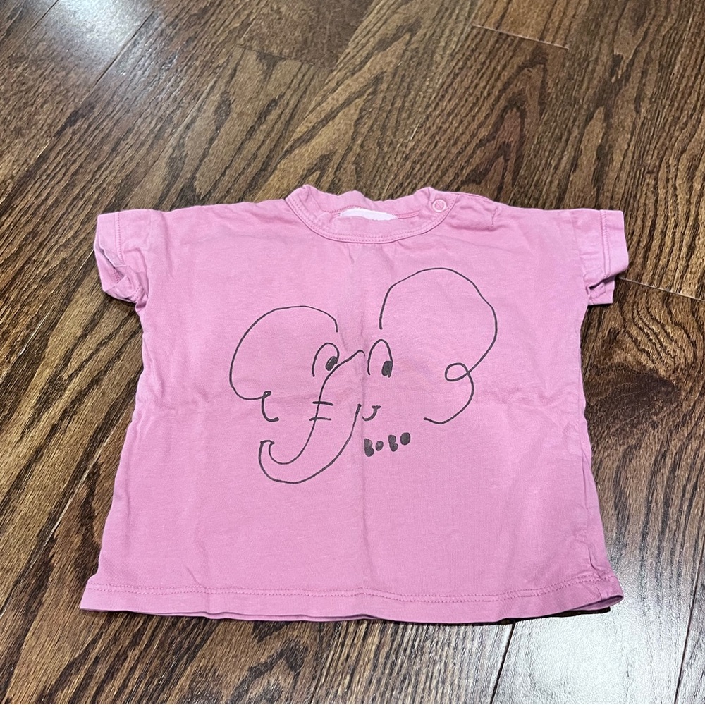 Bobo Choses Pink elephant t-shirt - size 6-12 months